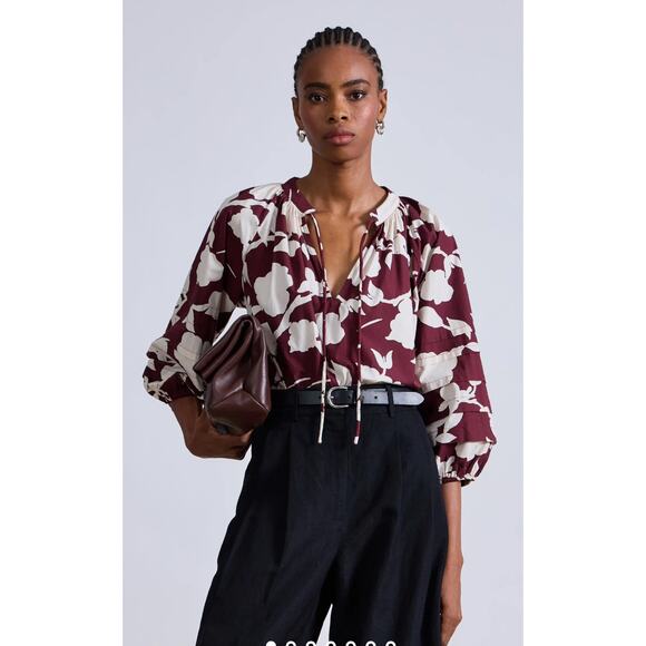 Apiece Apart Tule Top in Paz Floral Fig L - Picture 4 of 4